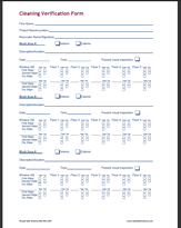 cleaning verification form